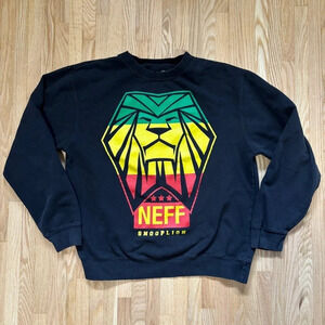 Neff Snoop Dogg | Unisex Crewneck Black Rasta Snooplion Sweater Size M